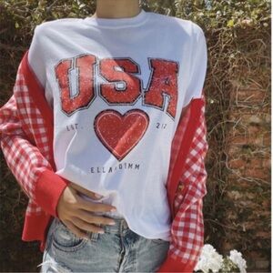 ELL and Emm | Tee | USA Heart Tee